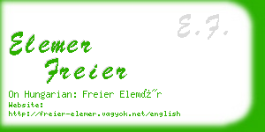 elemer freier business card